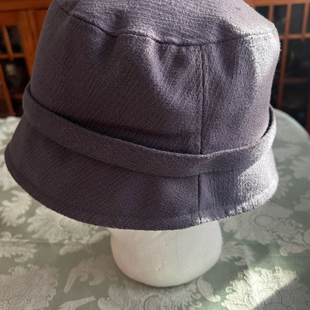 Grey Hat with Rhinestone Accent